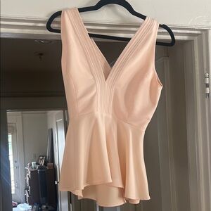 Chelsea28 Peach V-Neck Peplum Tank Top